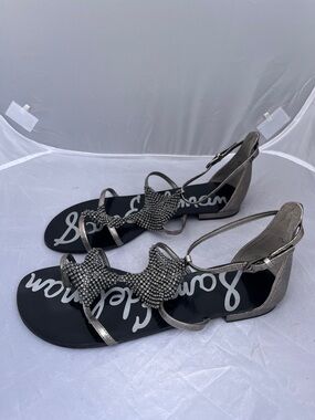 Sam Edelman Tyra sandals in Pewter Metallic - Size 7.5